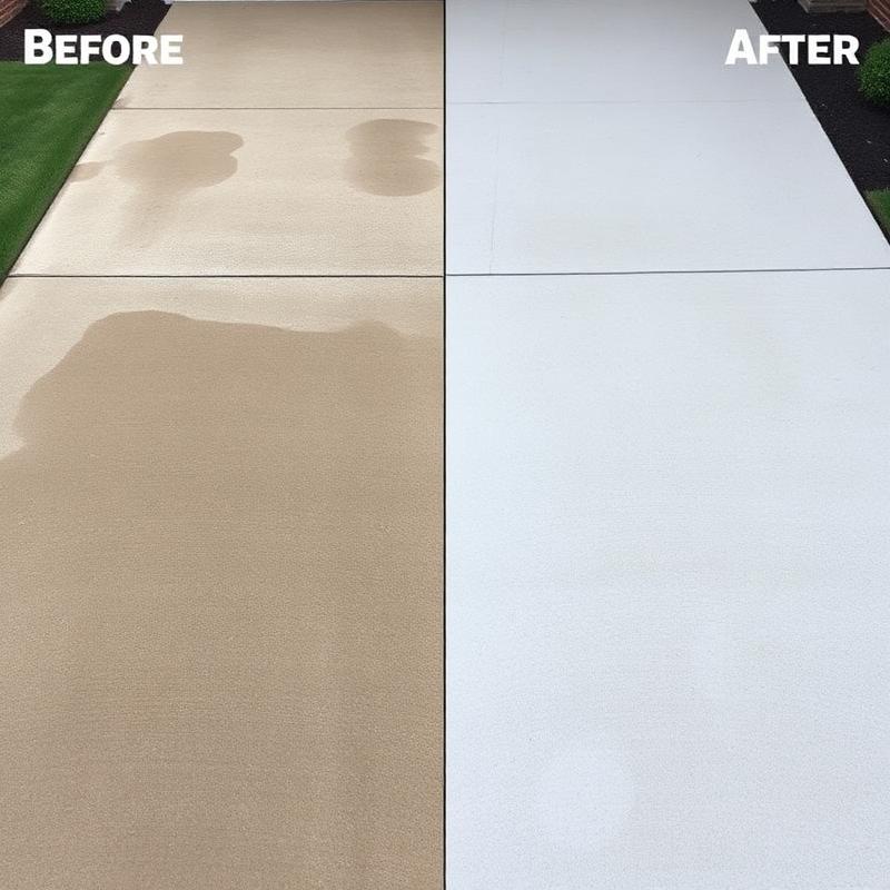 Driveway before and after