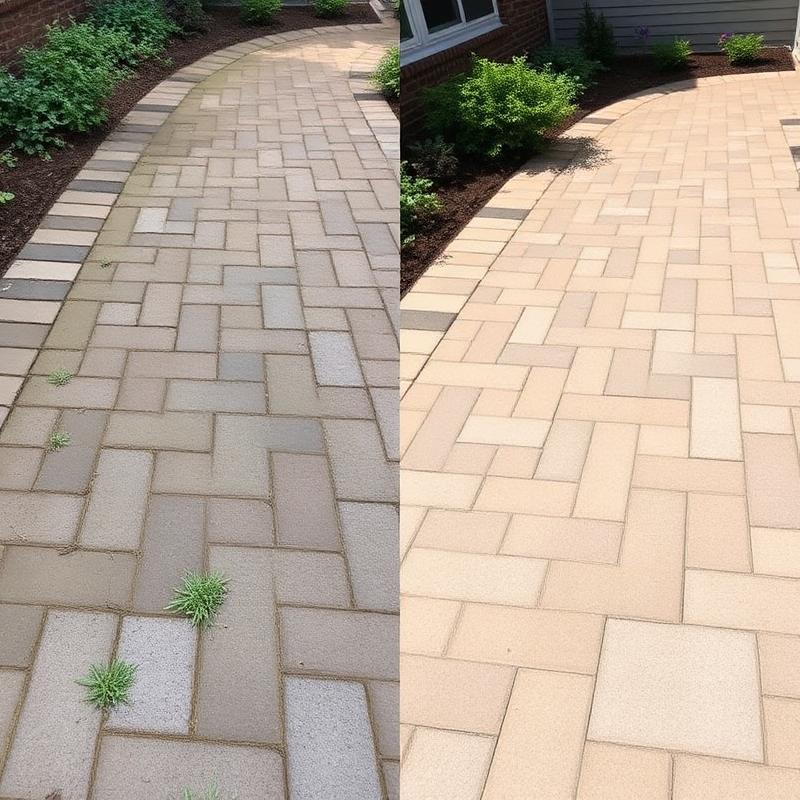 Paver Patio before and after